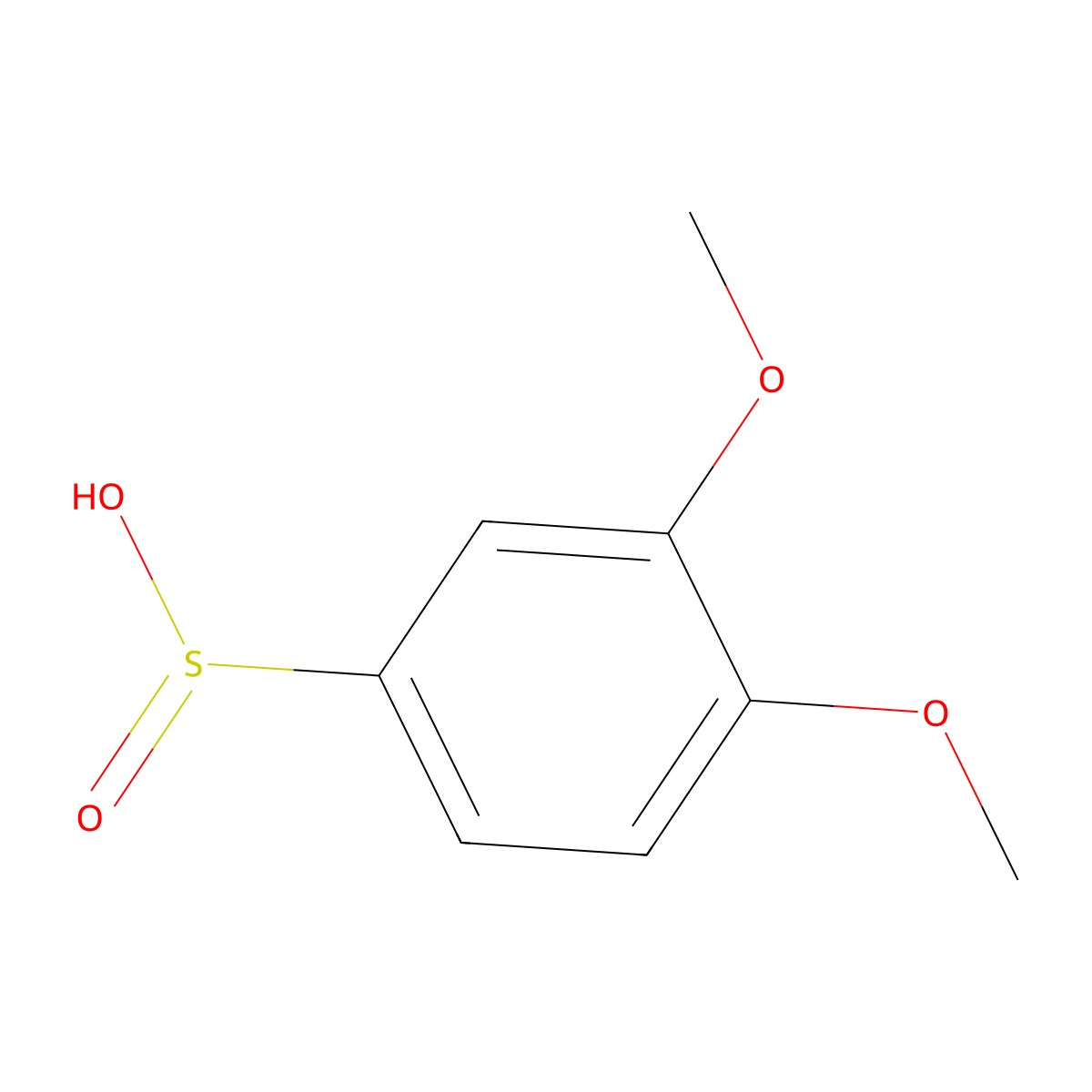 3,4-dimethoxybenzenesulfinic Acid molecular structure, CAS 81453-47-6