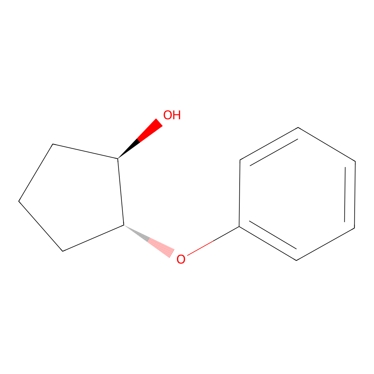 rac-(1R,2R)-2-phenoxycyclopentan-1-ol molecular structure, CAS 81455-00-7
