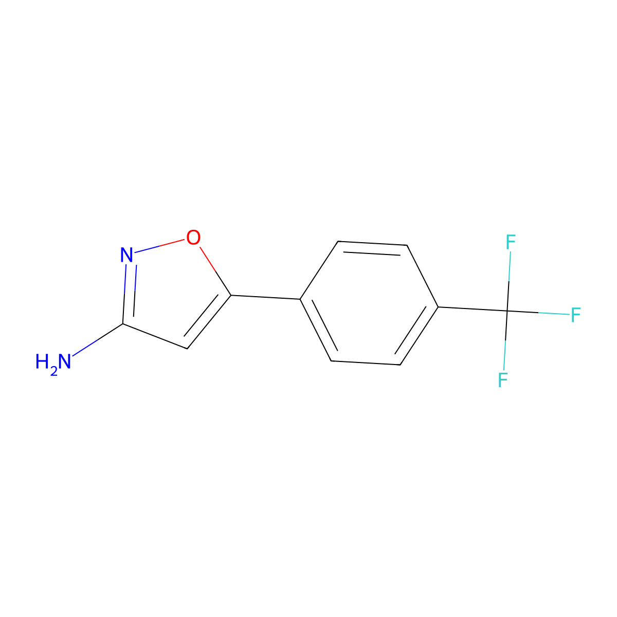 5-[4-(Trifluoromethyl)phenyl]-1,2-oxazol-3-amine molecular structure, CAS 81465-68-1