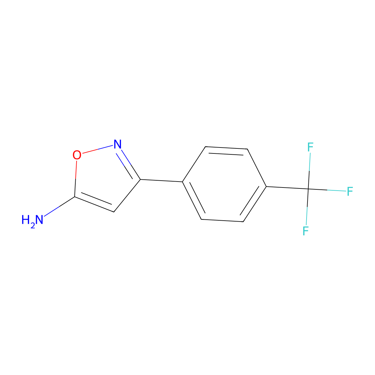3-[4-(Trifluoromethyl)phenyl]-1,2-oxazol-5-amine molecular structure, CAS 81465-84-1