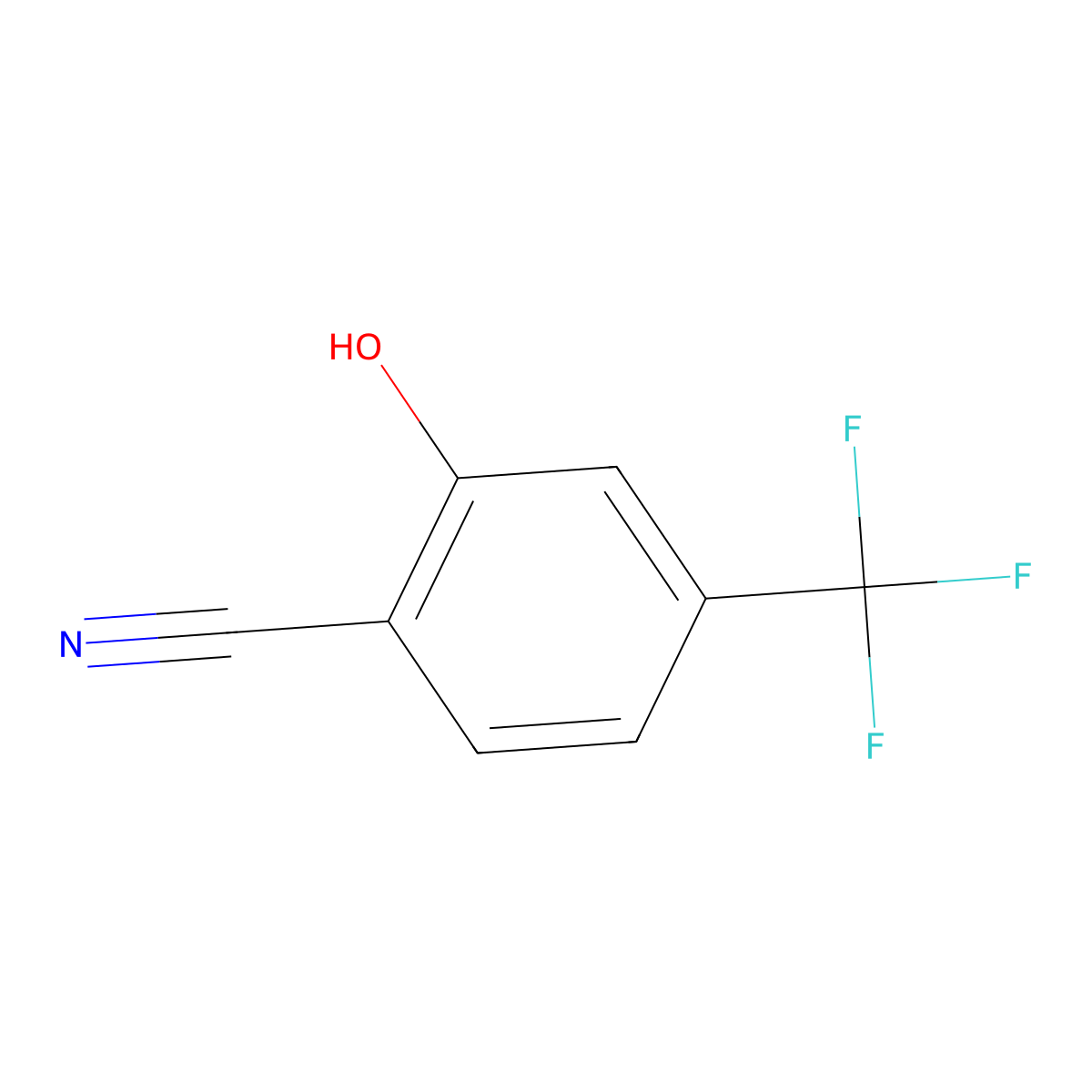 2-Hydroxy-4-(trifluoromethyl)benzonitrile molecular structure, CAS 81465-88-5