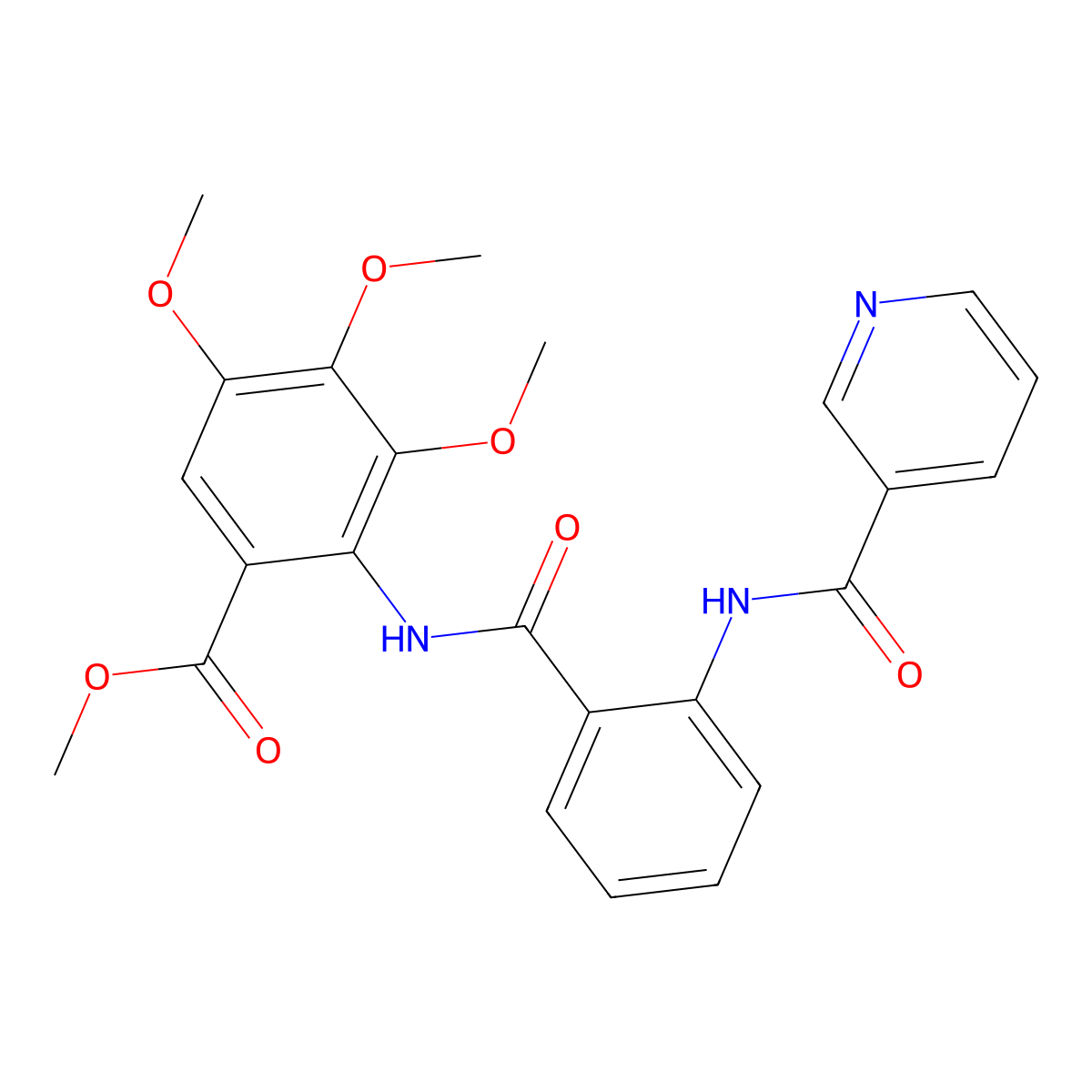 2-[[2-[(3-Pyridinylcarbonyl)amino]benzoyl]amino]-3,4,5-trimethoxybenzoic acid methyl ester molecular structure, CAS 81469-77-4