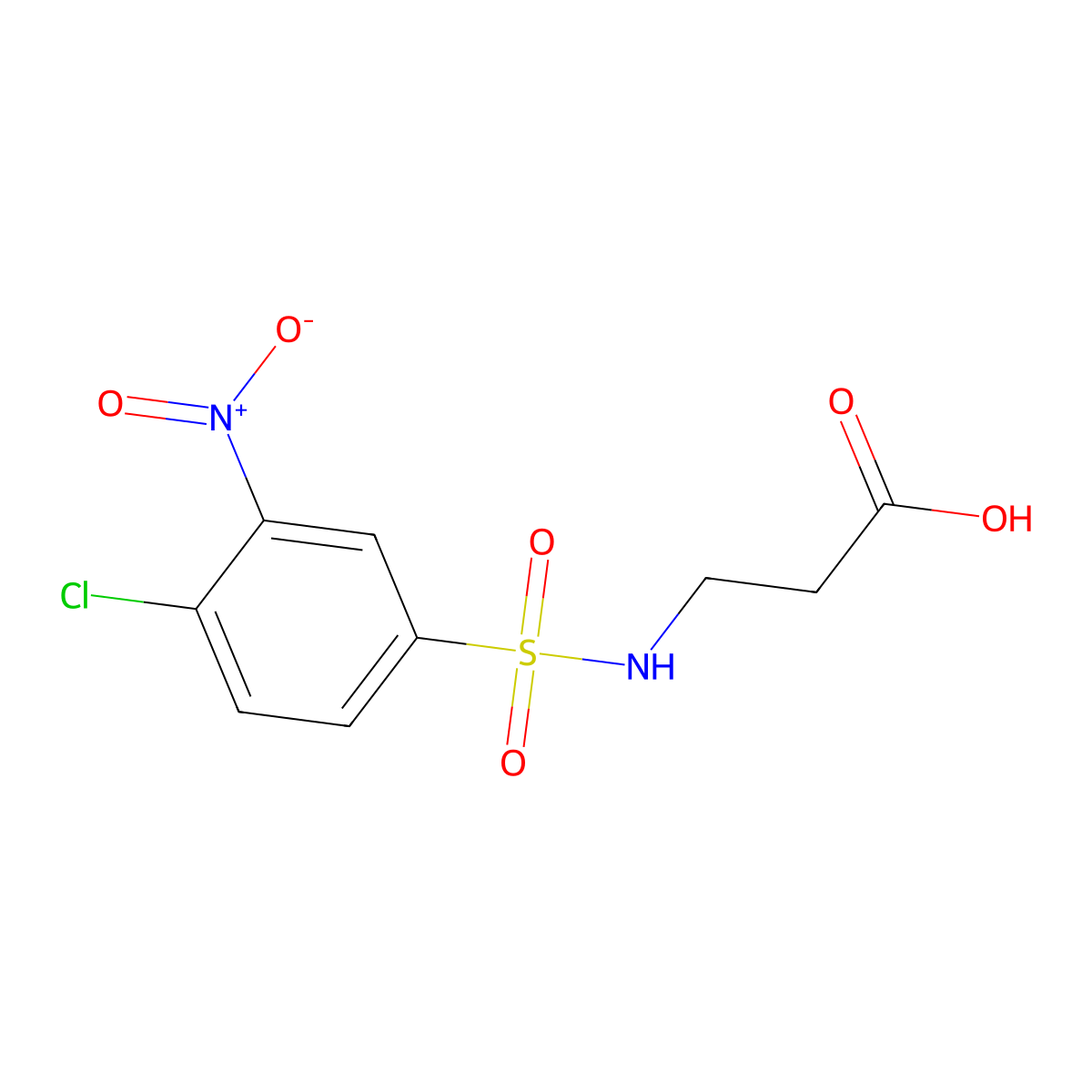 3-(4-Chloro-3-nitro-benzenesulfonylamino)-propionic acid molecular structure, CAS 81473-68-9