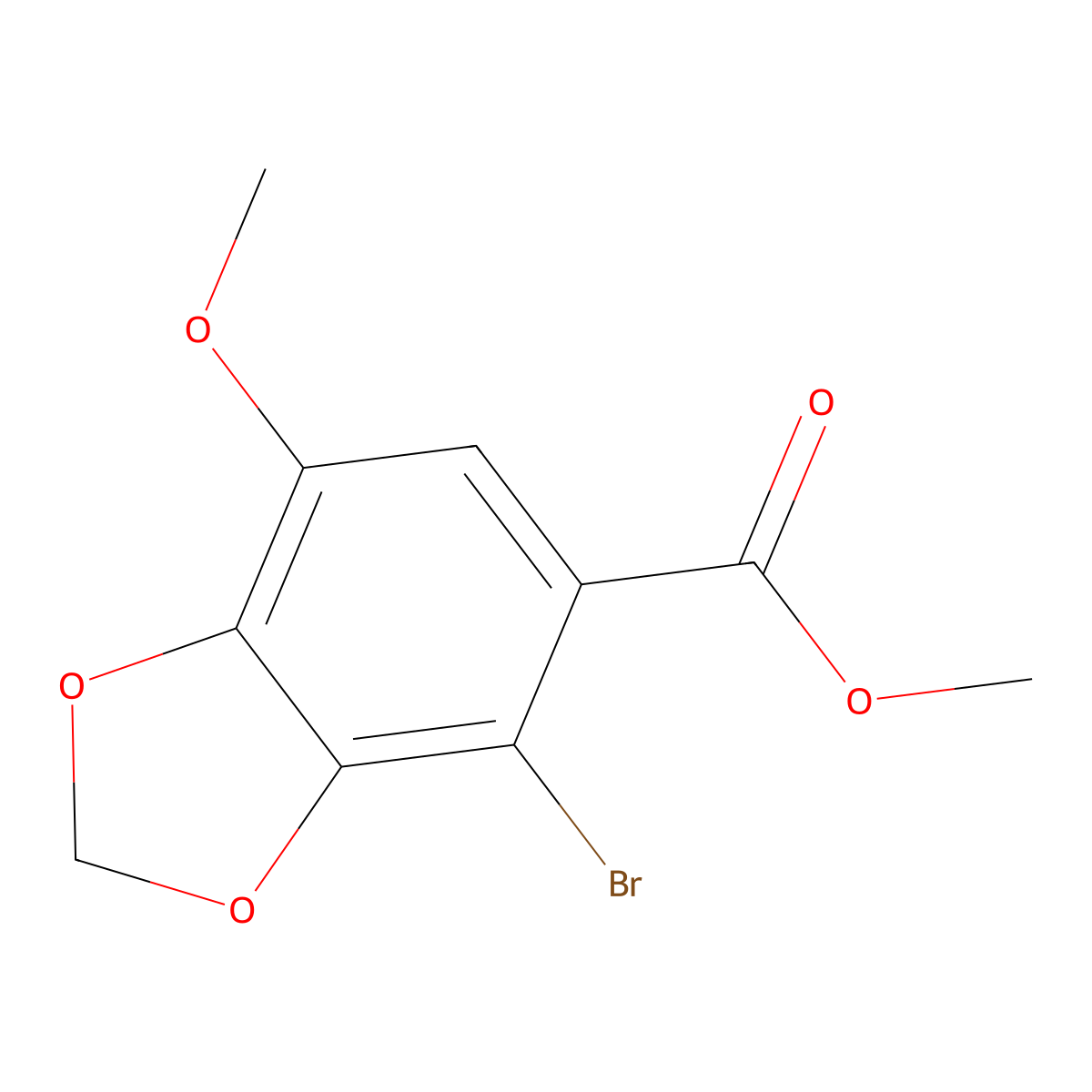 Methyl 4-bromo-7-methoxy-2H-1,3-benzodioxole-5-carboxylate molecular structure, CAS 81474-46-6