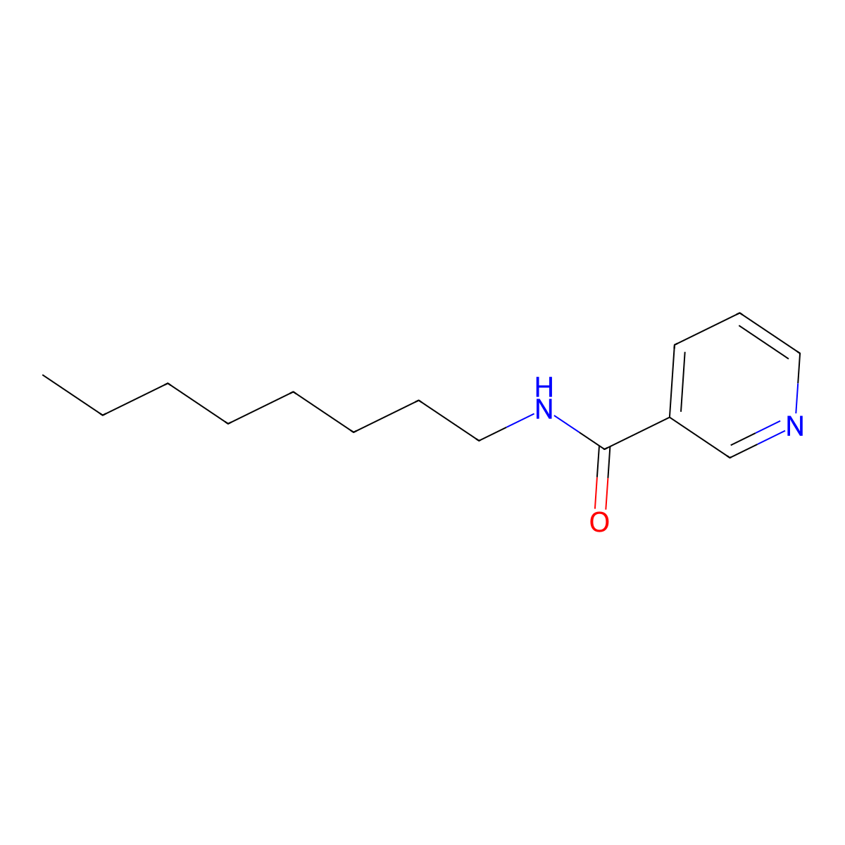 N-octylpyridine-3-carboxamide molecular structure, CAS 81475-34-5