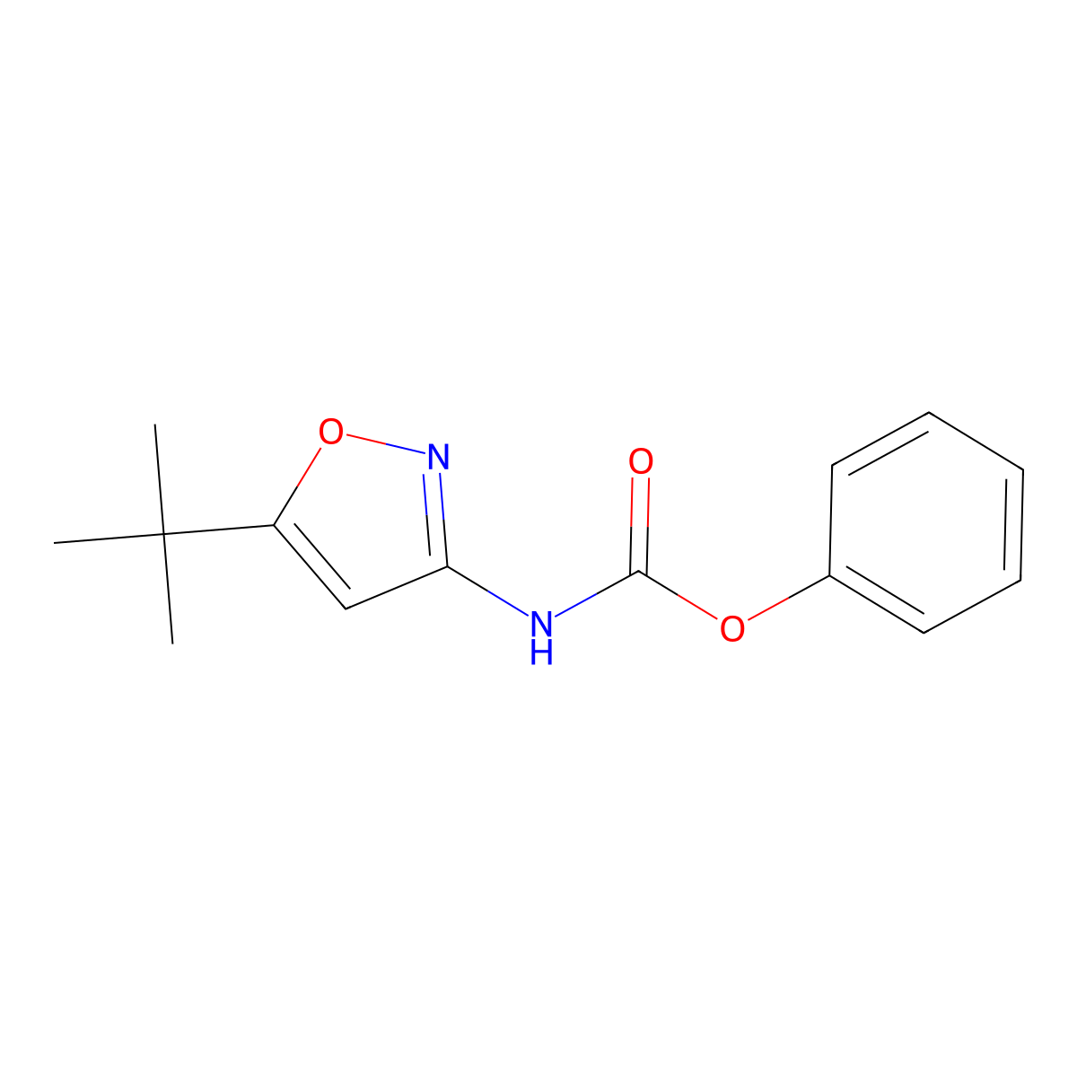 Phenyl 5-tert-butylisoxazol-3-ylcarbamate molecular structure, CAS 81479-48-3