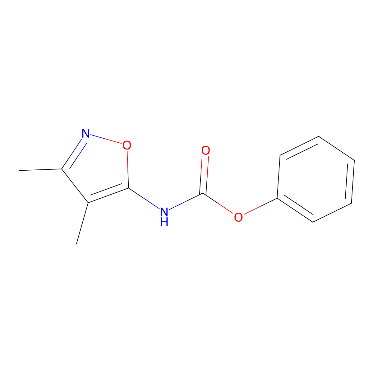 Phenyl (3,4-dimethylisoxazol-5-yl)carbamate molecular structure, CAS 81479-66-5