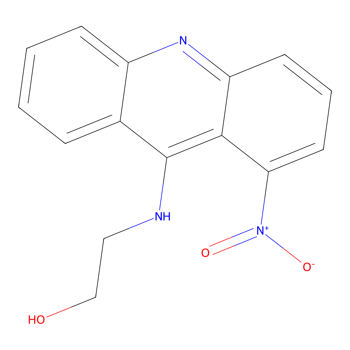 Ethanol, 2-((1-nitro-9-acridinyl)amino)- molecular structure, CAS 81483-73-0