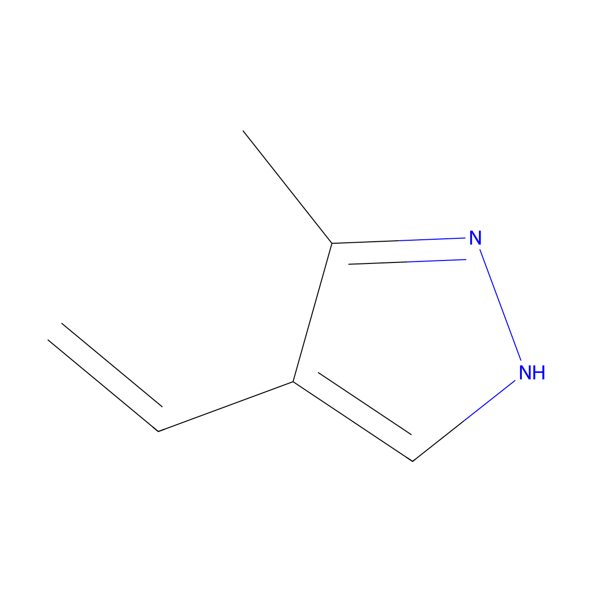 4-ethenyl-3-methyl-1H-pyrazole molecular structure, CAS 81485-22-5