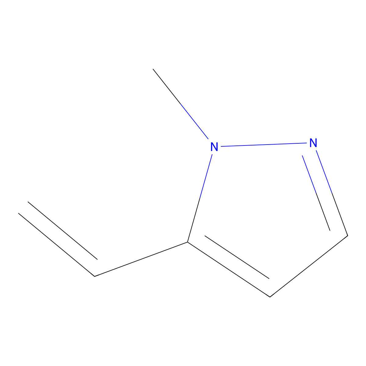 5-Ethenyl-1-methyl-1h-pyrazole molecular structure, CAS 81485-23-6