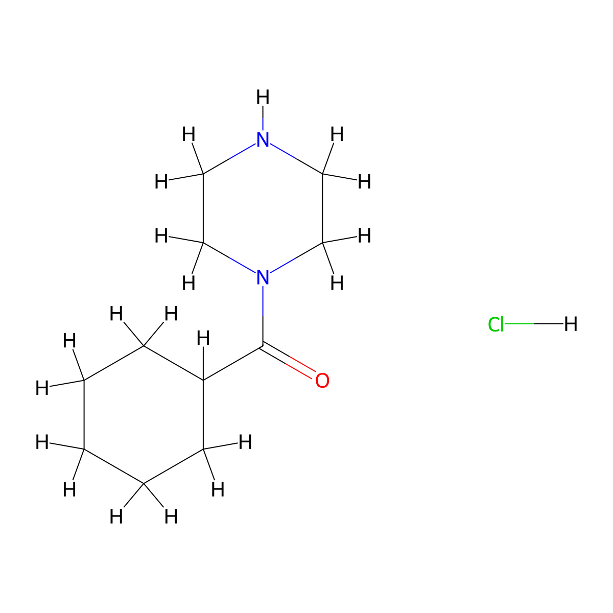 Cyclohexyl(piperazino)methanone hydrochloride molecular structure, CAS 81486-91-1