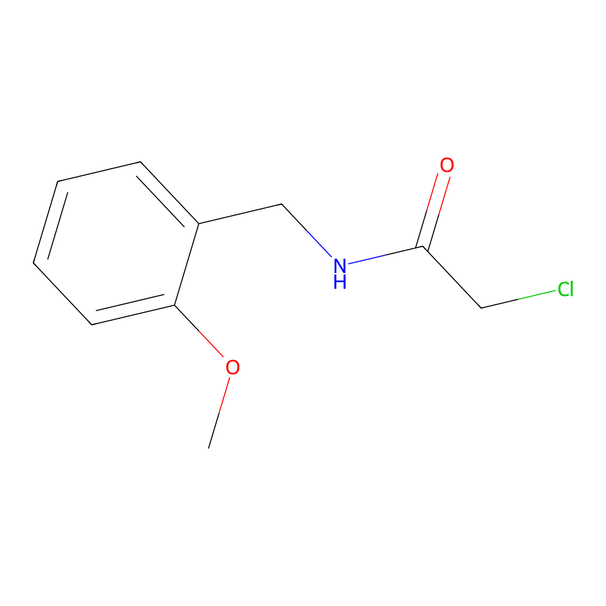 2-chloro-N-[(2-methoxyphenyl)methyl]acetamide molecular structure, CAS 81494-04-4