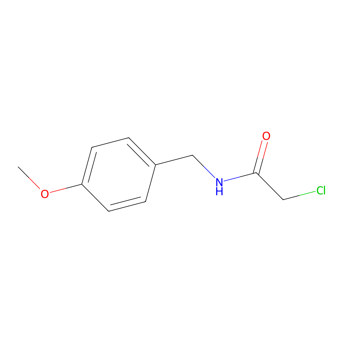 2-chloro-N-((4-methoxyphenyl)methyl)acetamide molecular structure, CAS 81494-05-5