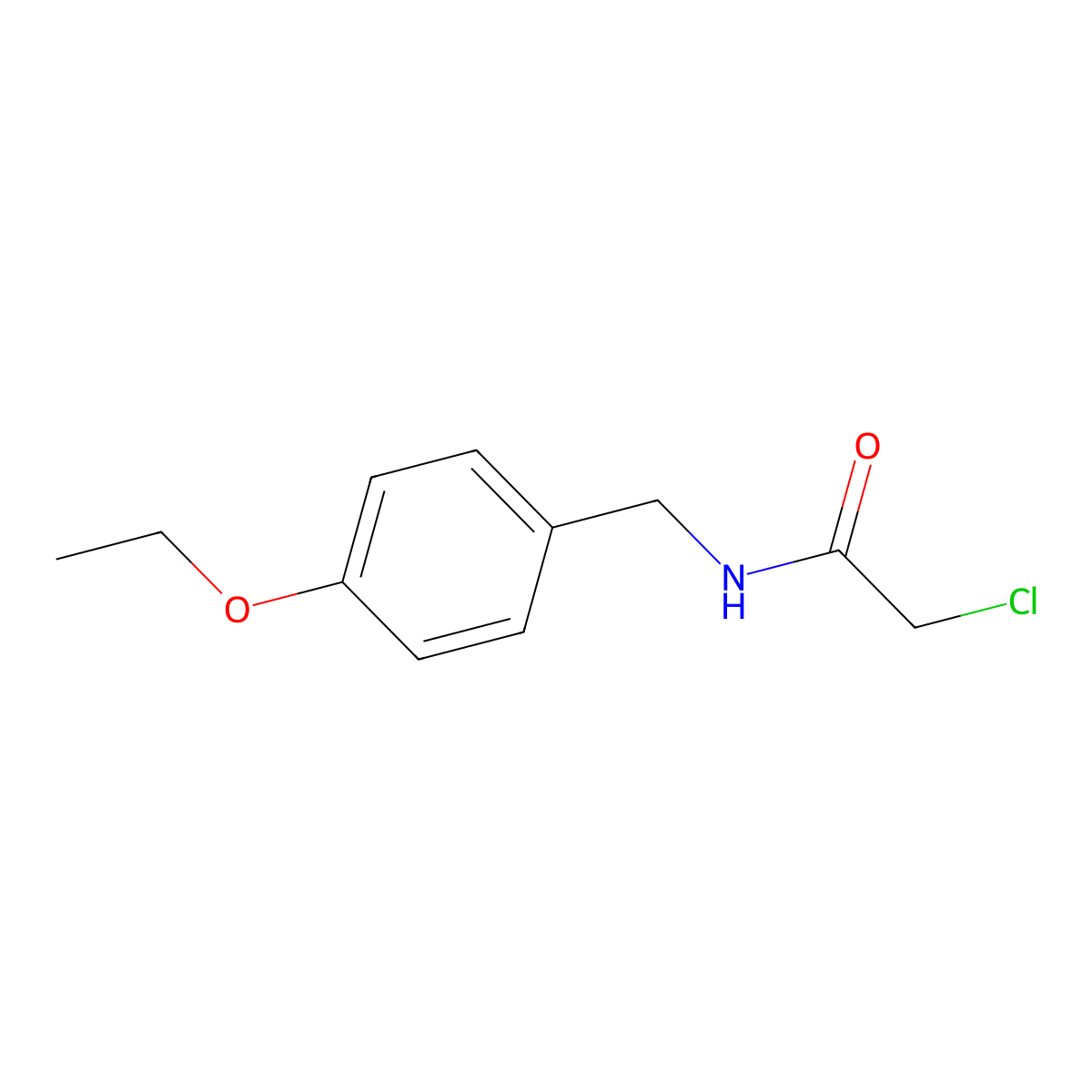 2-chloro-N-[(4-ethoxyphenyl)methyl]acetamide molecular structure, CAS 81494-07-7