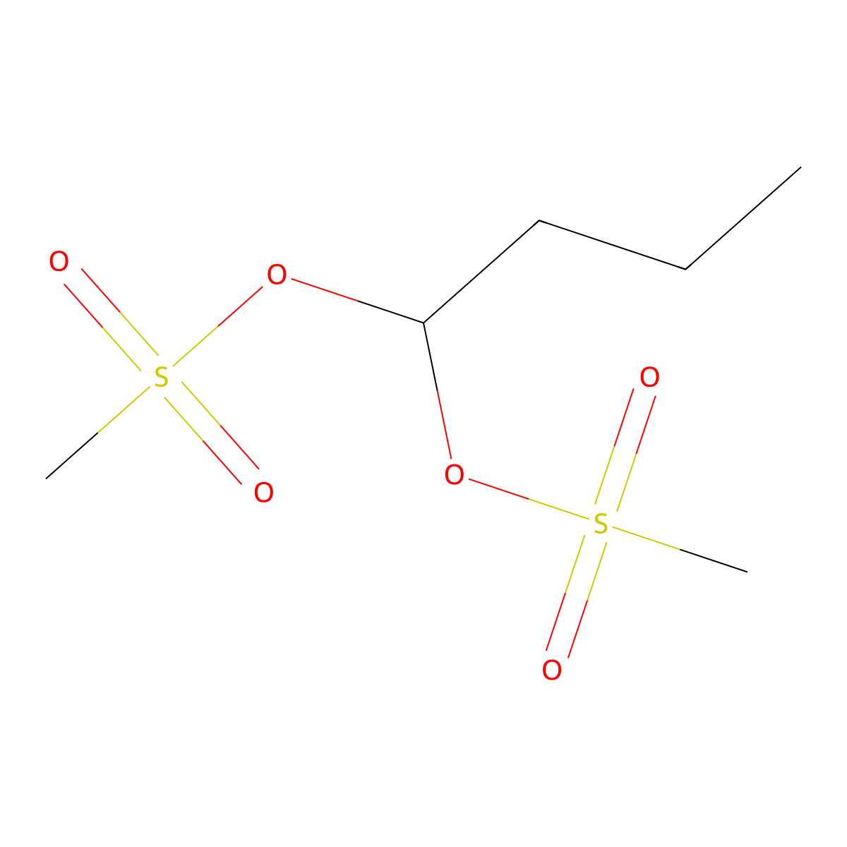 Butane-1,1-diyl dimethanesulfonate molecular structure, CAS 81495-76-3