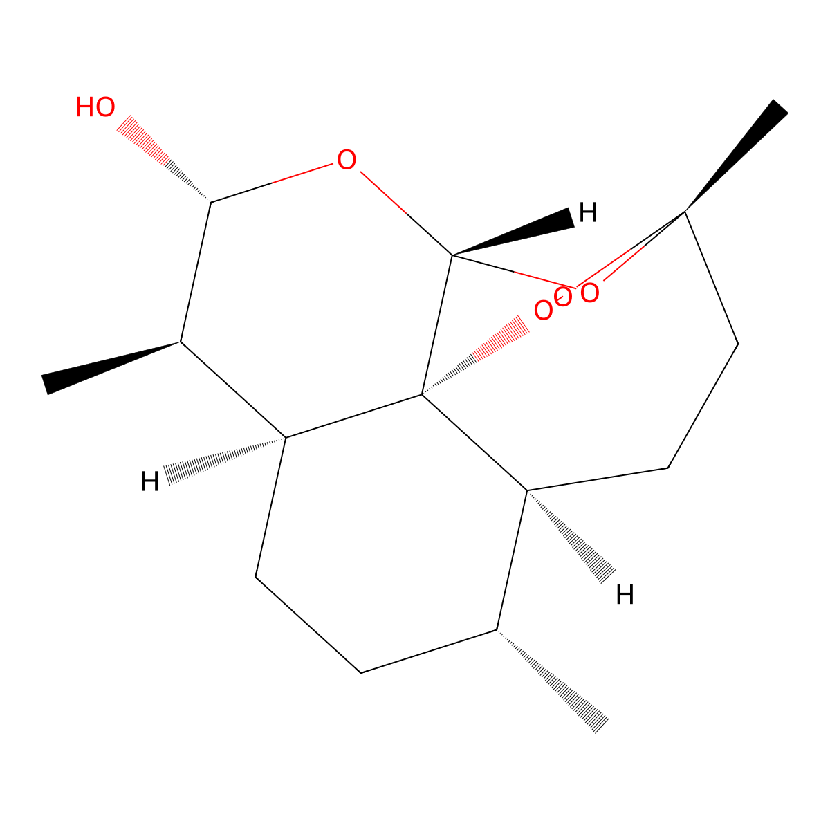 alpha-Dihydroartemisinin molecular structure, CAS 81496-81-3