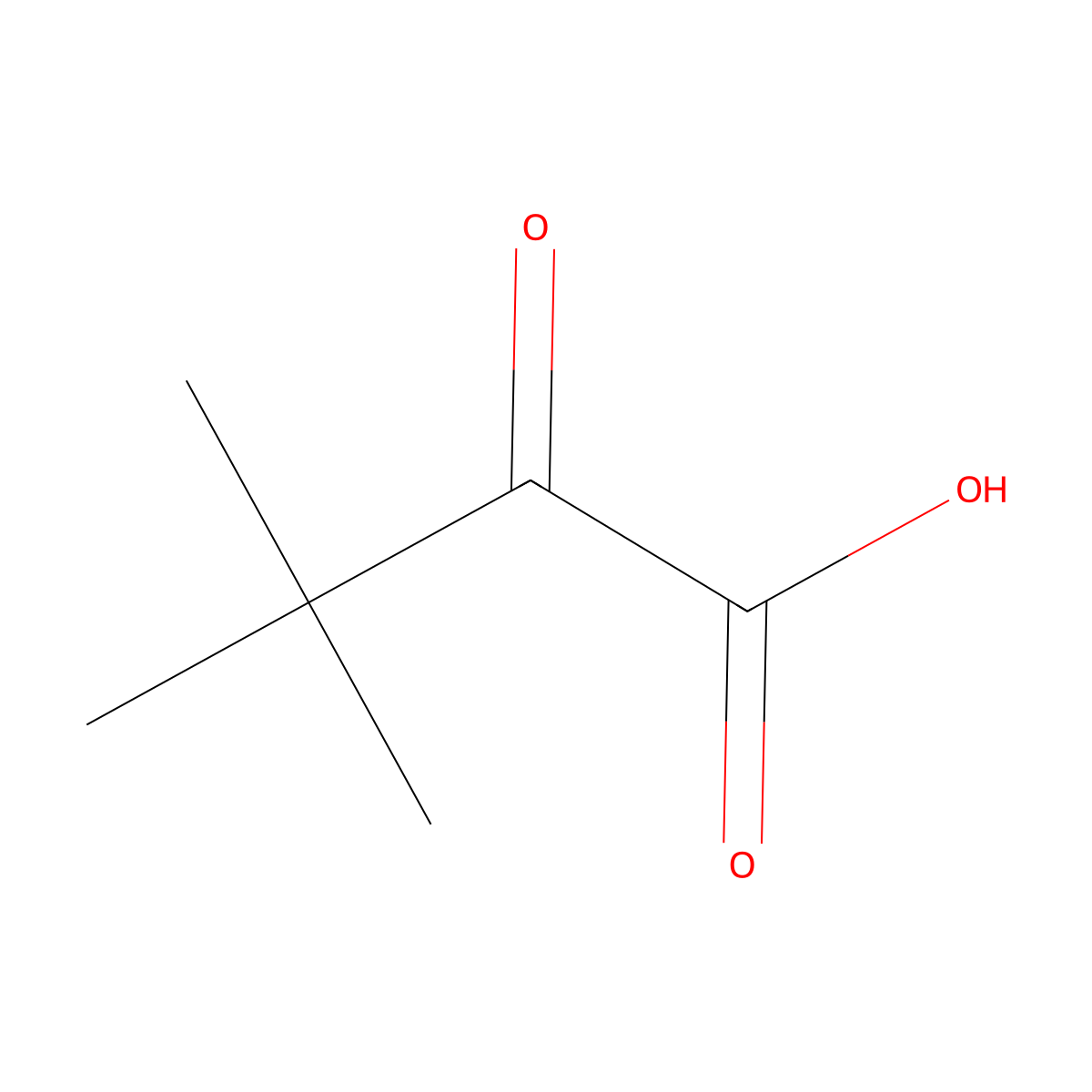 Trimethylpyruvic acid molecular structure, CAS 815-17-8