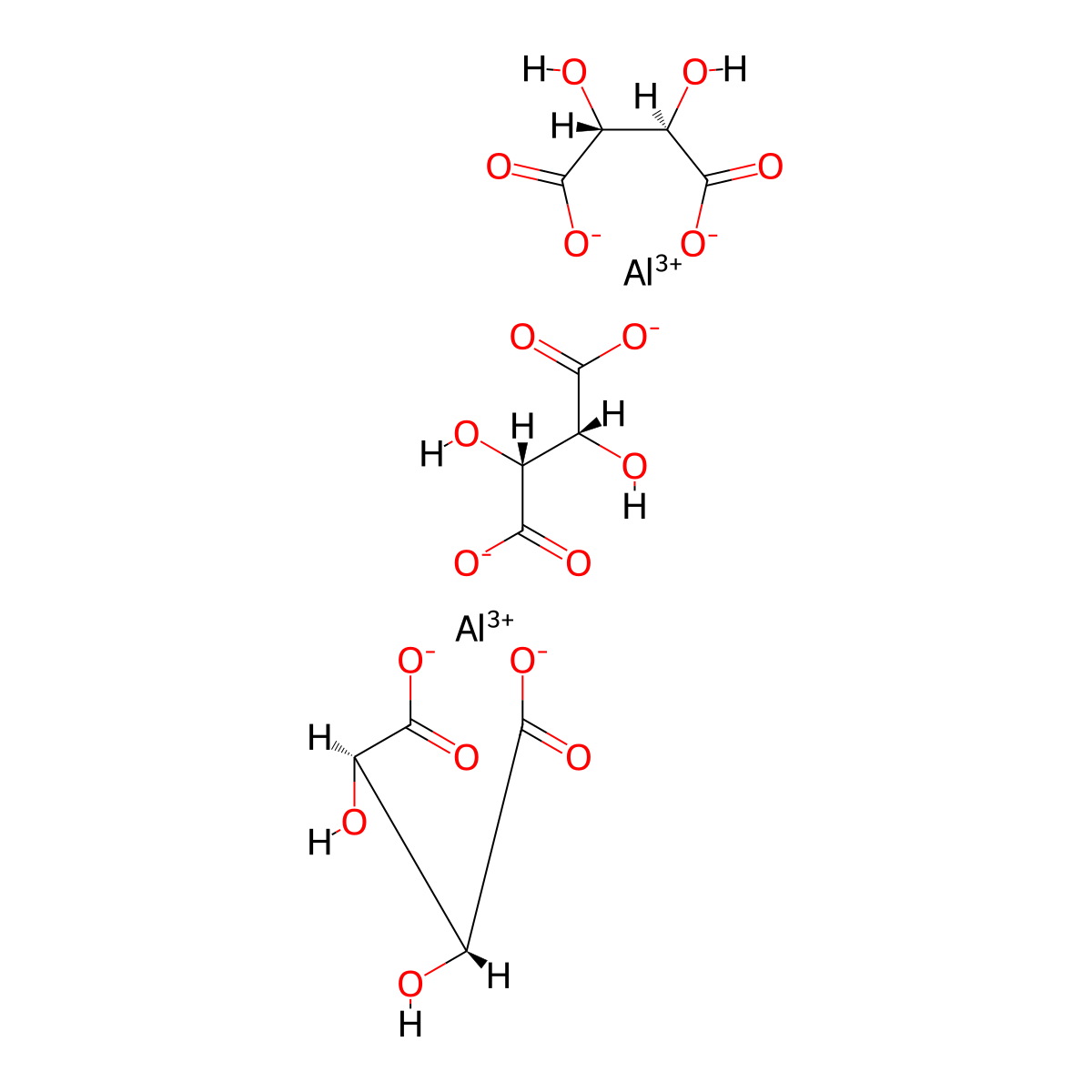 Aluminum tartrate molecular structure, CAS 815-78-1