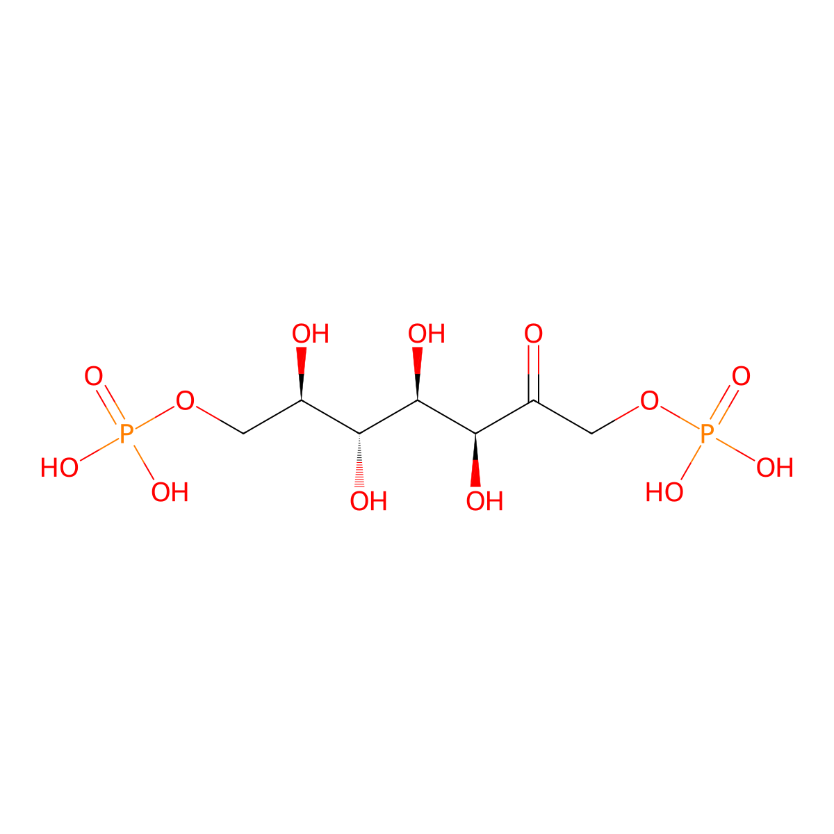 Sedoheptulose 1,7-bisphosphate molecular structure, CAS 815-91-8