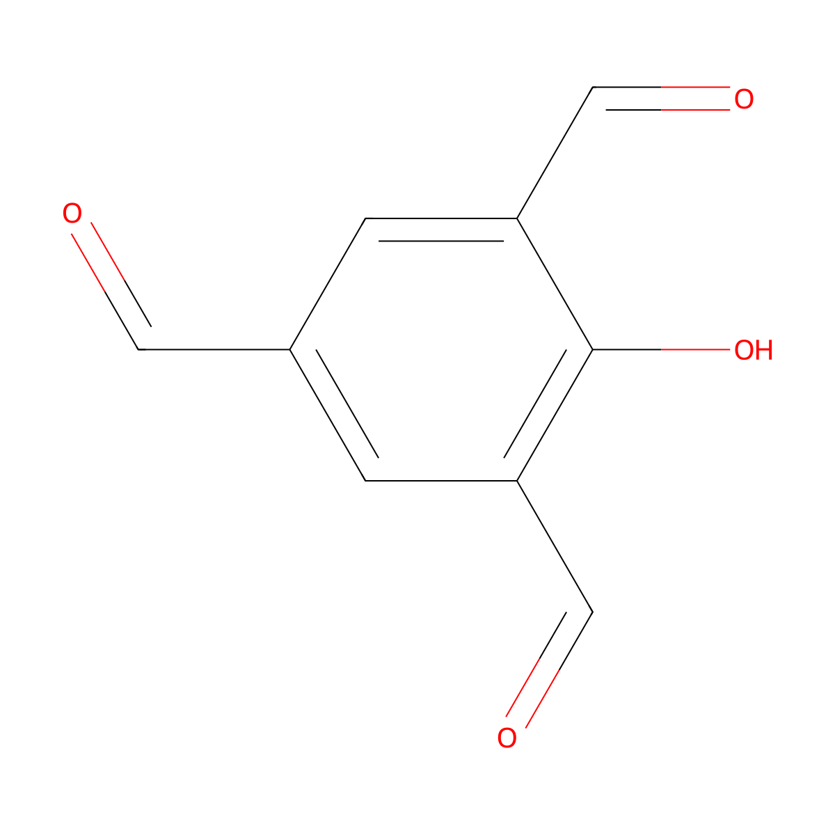 2-Hydroxy-1,3,5-benzenetricarbaldehyde molecular structure, CAS 81502-74-1