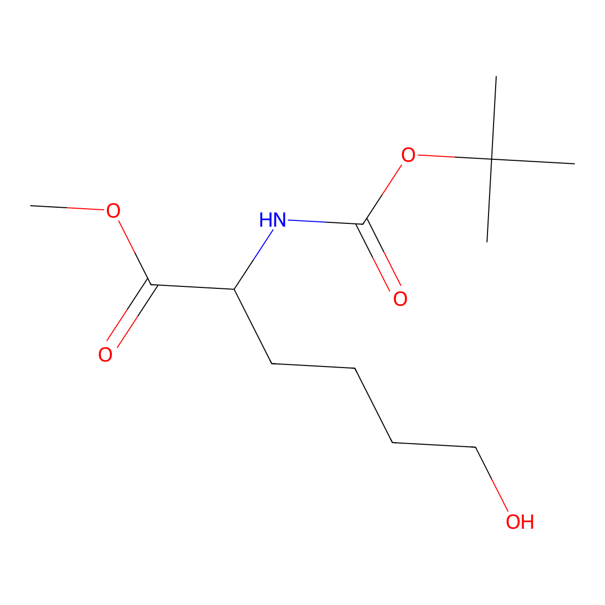 N-Boc-6-hydroxy-DL-norleucine Methyl Ester molecular structure, CAS 81505-49-9