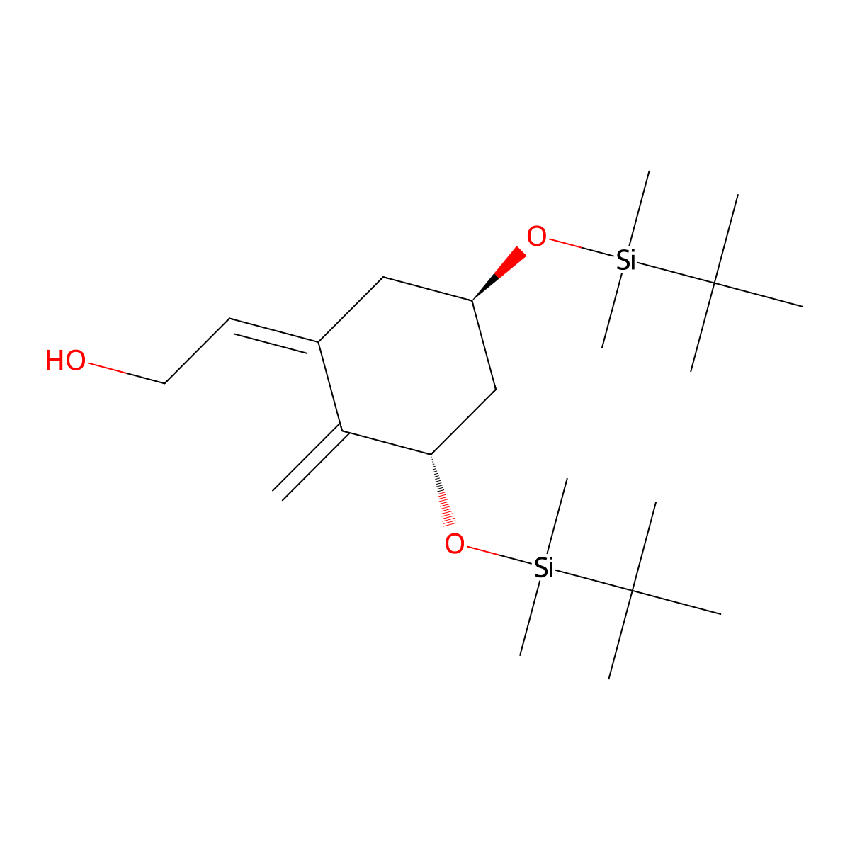 (Z)-2-((3S,5R)-3,5-bis((tert-butyldiMethylsilyl)oxy)-2-Methylenecyclohexylidene)ethanol molecular structure, CAS 81506-24-3