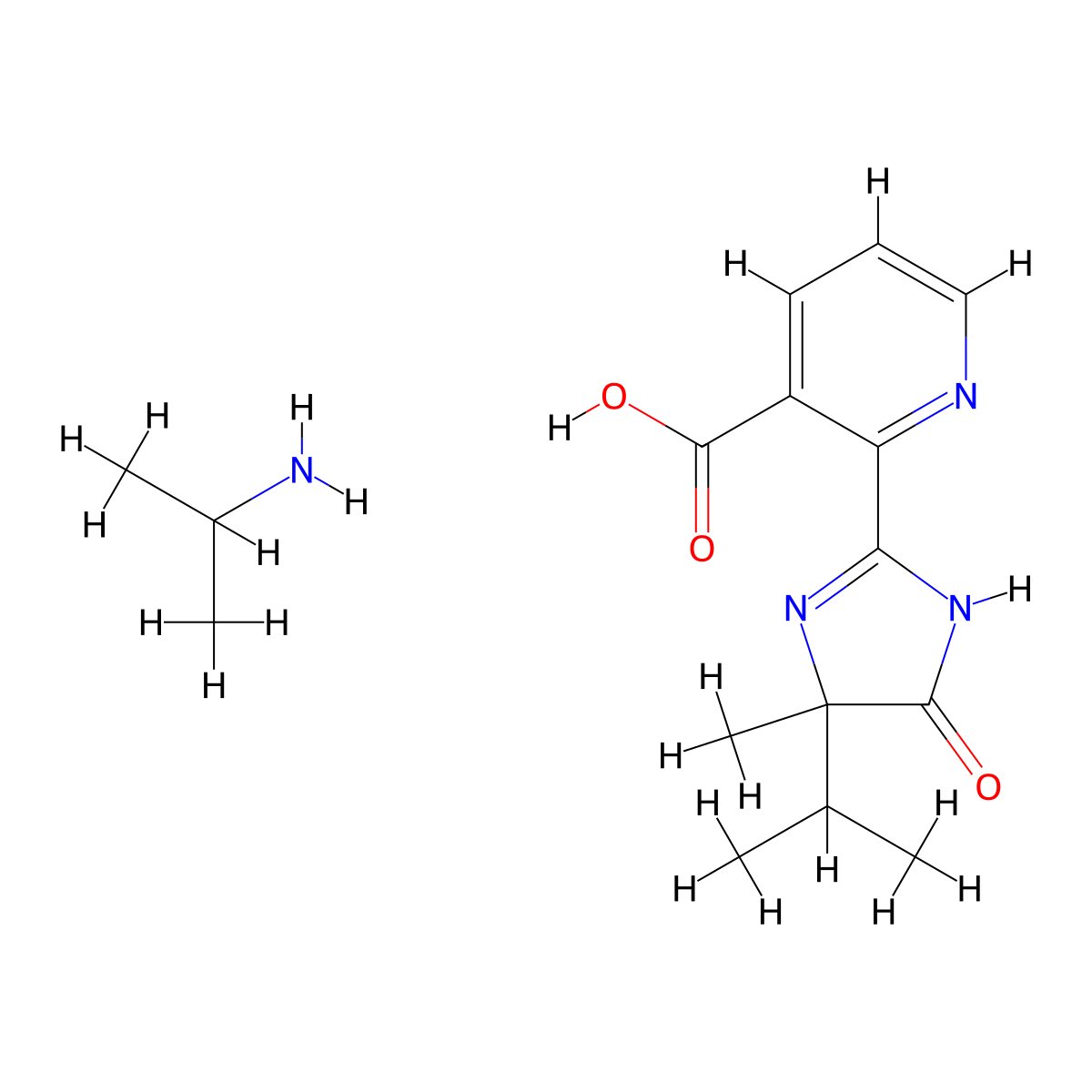 Imazapyr-isopropylammonium molecular structure, CAS 81510-83-0
