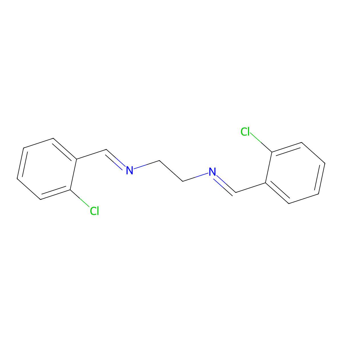 N-(2-chlorobenzylidene)-N-{2-[(2-chlorobenzylidene)amino]ethyl}amine molecular structure, CAS 81512-53-0