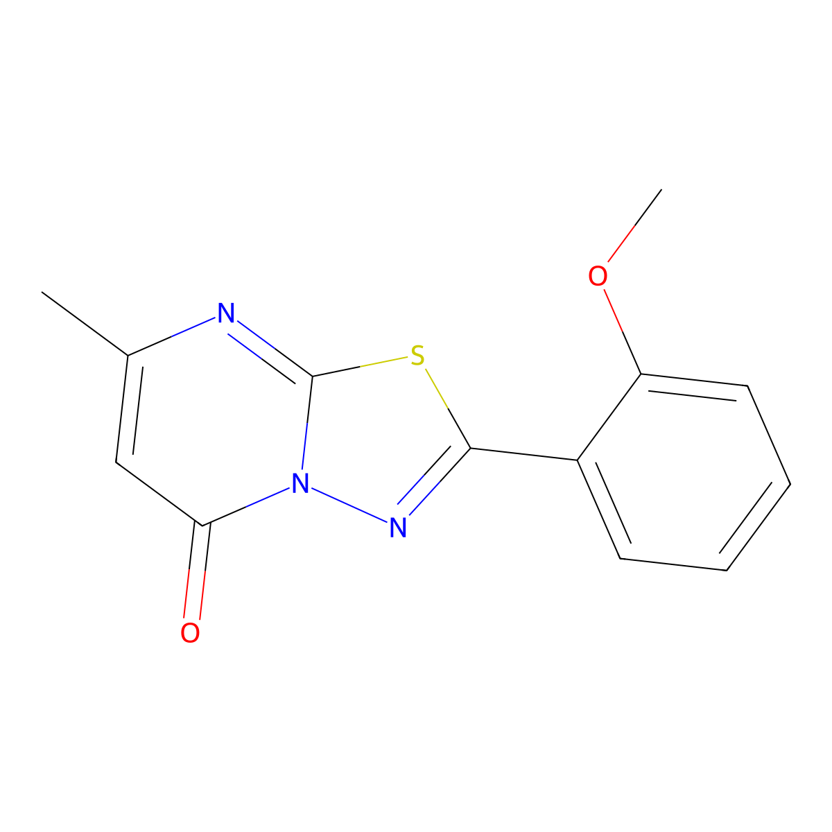 2-(2-methoxyphenyl)-7-methyl-5H-[1,3,4]thiadiazolo[3,2-a]pyrimidin-5-one molecular structure, CAS 81516-39-4