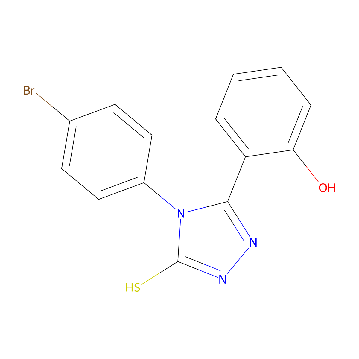 3-(2-Hydroxyphenyl)-4-(4-bromophenyl)-5-mercaptotriazole molecular structure, CAS 81518-27-6