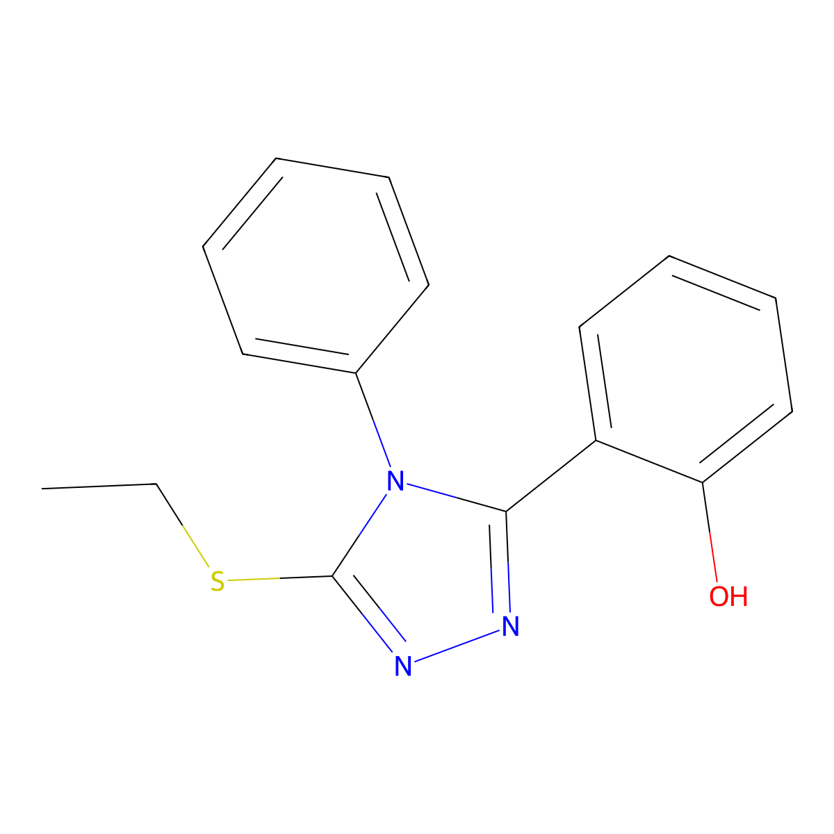 Phenol, 2-(5-(ethylthio)-4-phenyl-4H-1,2,4-triazol-3-yl)- molecular structure, CAS 81518-34-5