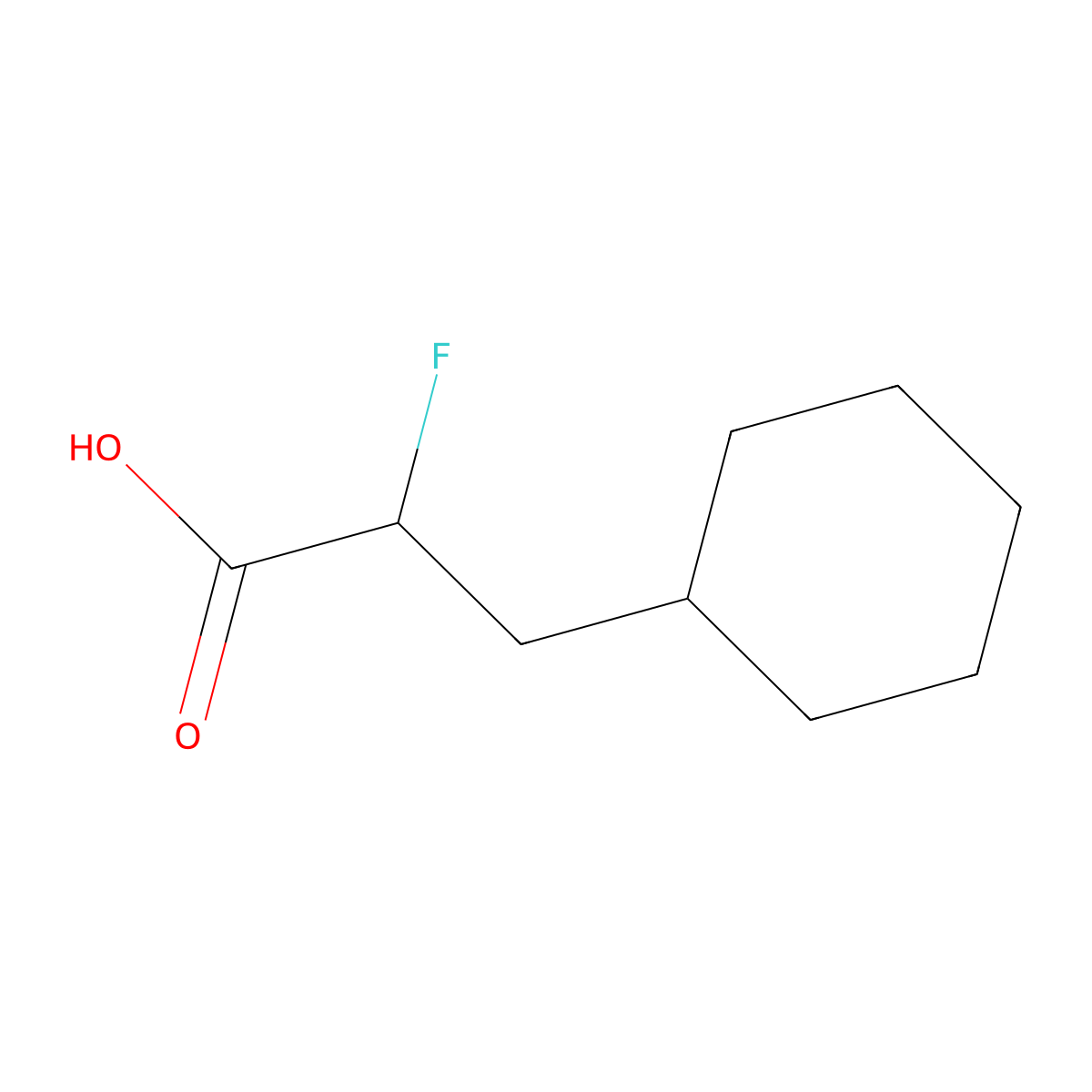 3-Cyclohexyl-2-fluoropropanoic acid molecular structure, CAS 81520-20-9