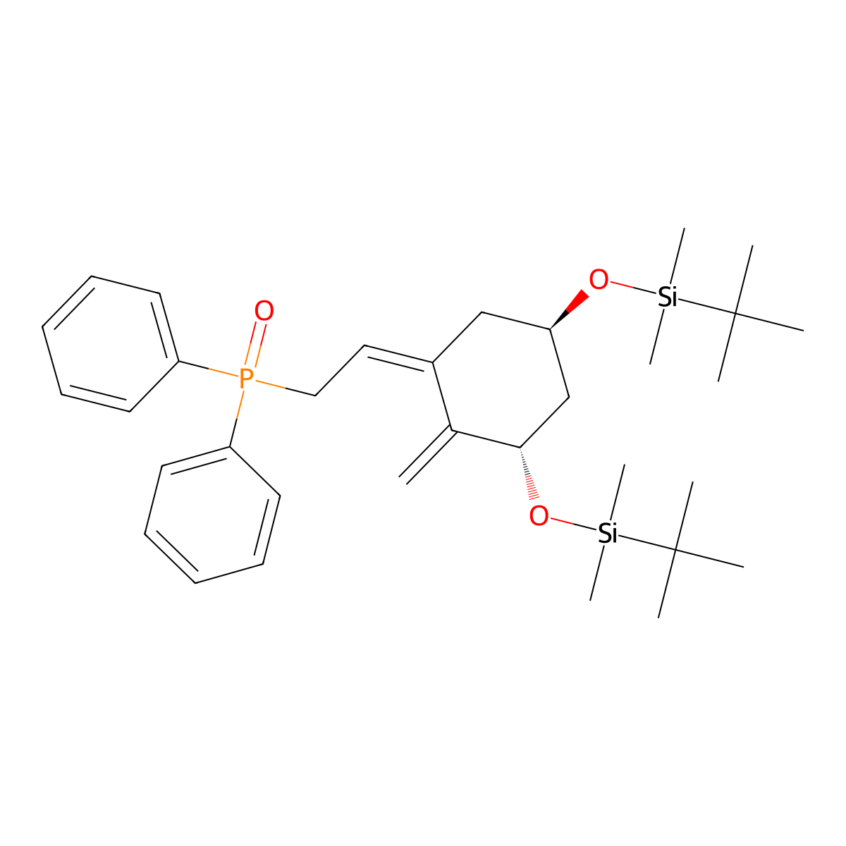 ((Z)-2-((3S,5R)-3,5-bis((tert-butyldimethylsilyl)oxy)-2-methylenecyclohexylidene)ethyl)diphenylphosphine oxide molecular structure, CAS 81522-68-1