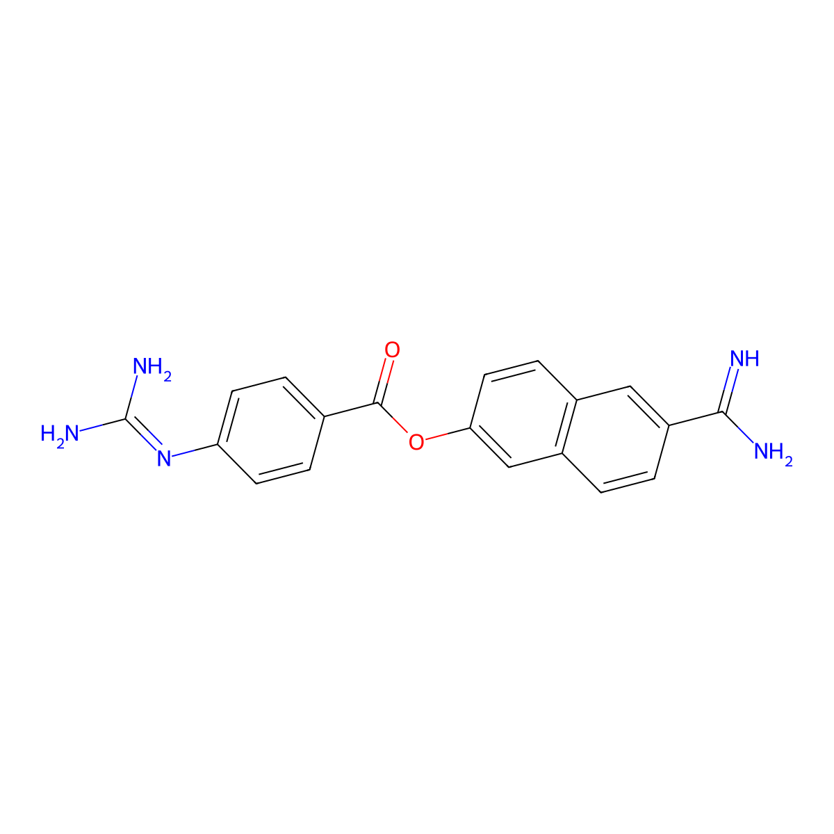 Nafamostat molecular structure, CAS 81525-10-2