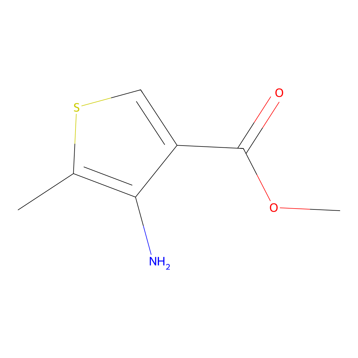 Methyl 4-amino-5-methylthiophene-3-carboxylate molecular structure, CAS 81528-48-5