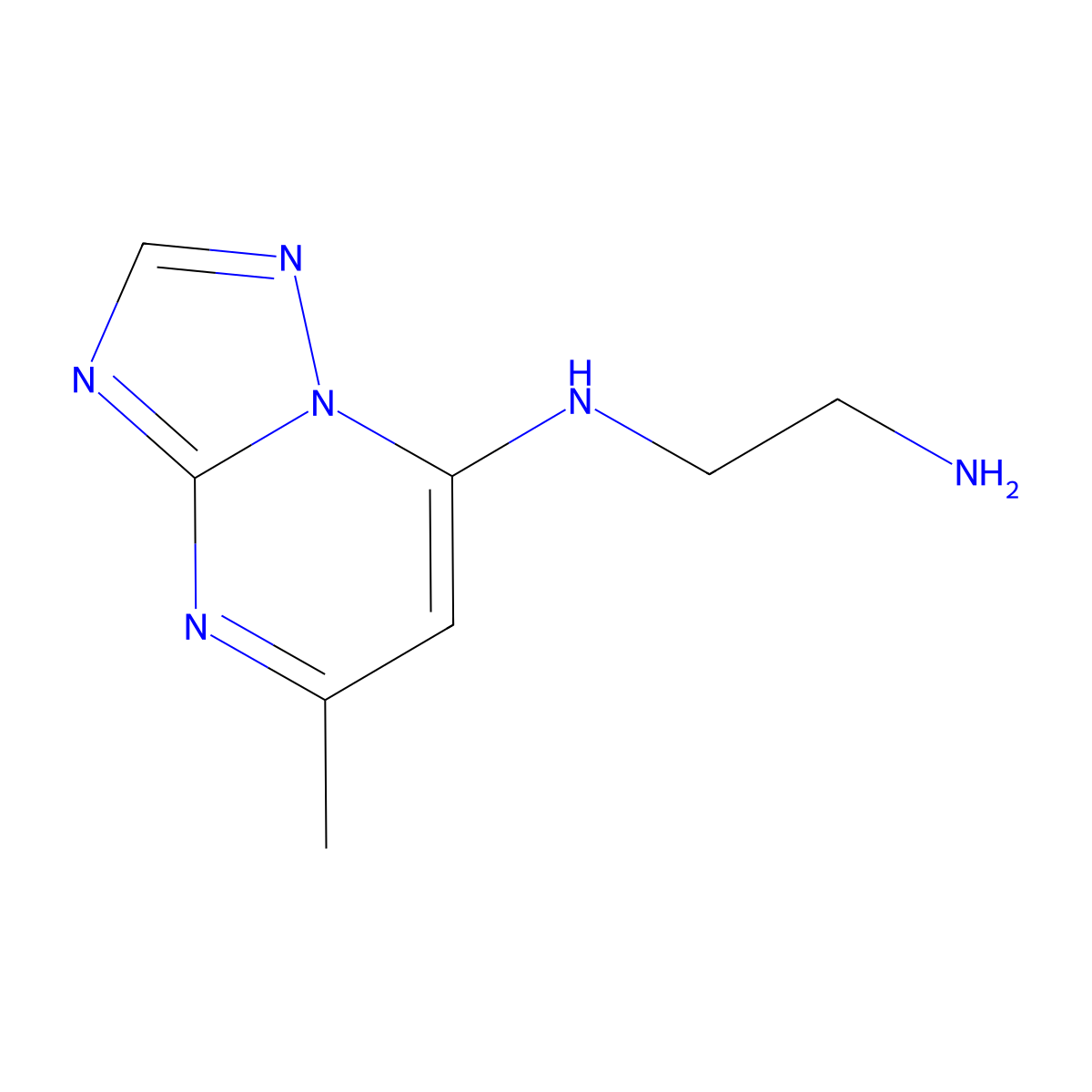 N-(2-aminoethyl)-N-(5-methyl[1,2,4]triazolo[1,5-a]pyrimidin-7-yl)amine molecular structure, CAS 81528-62-3