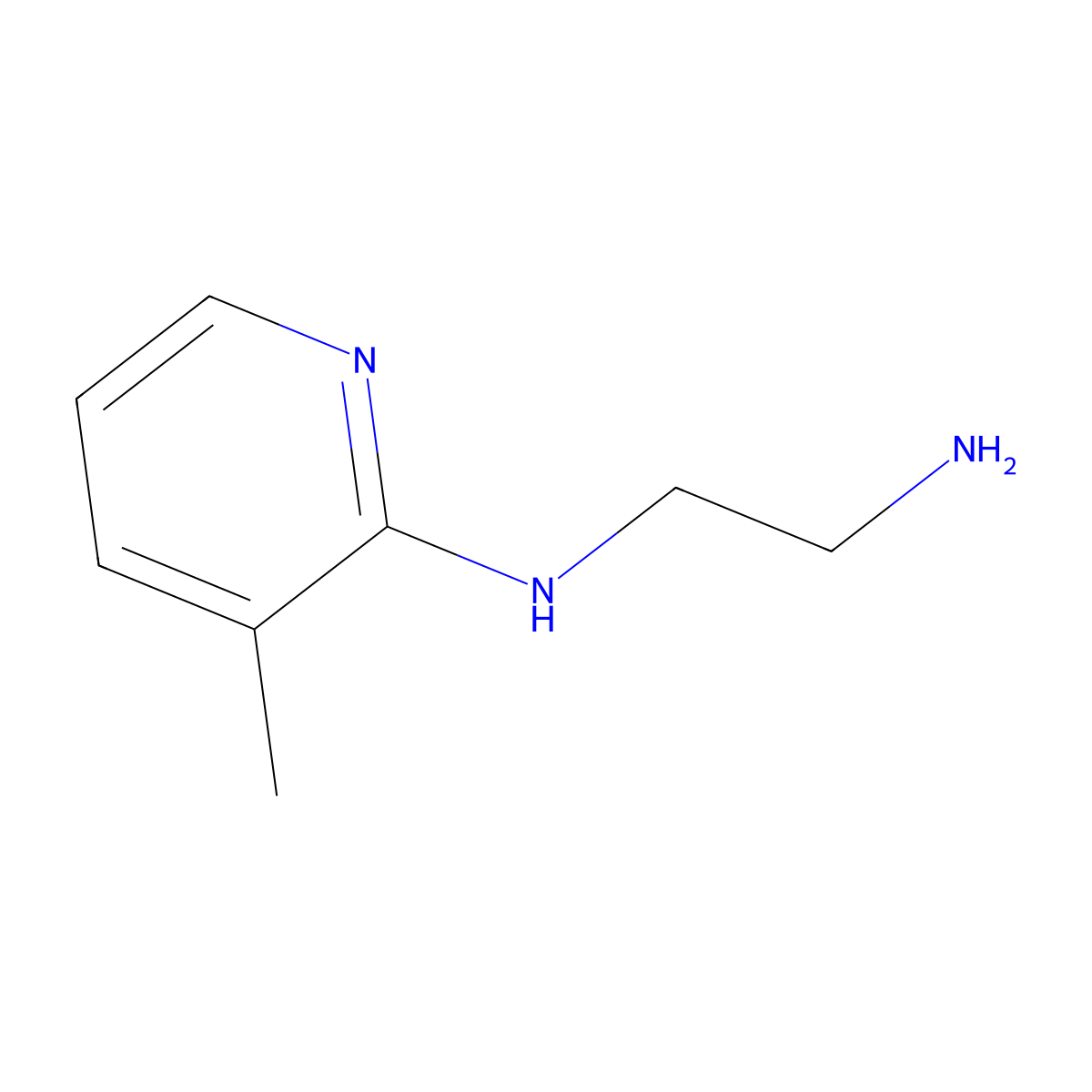 N-(3-methylpyridin-2-yl)ethane-1,2-diamine molecular structure, CAS 81528-65-6