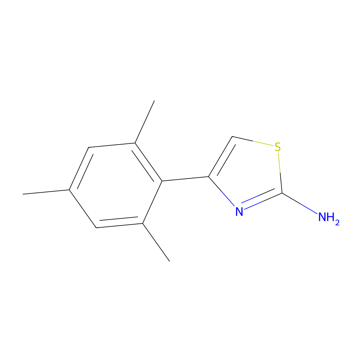 4-(2,4,6-Trimethylphenyl)-1,3-thiazol-2-amine molecular structure, CAS 81529-60-4