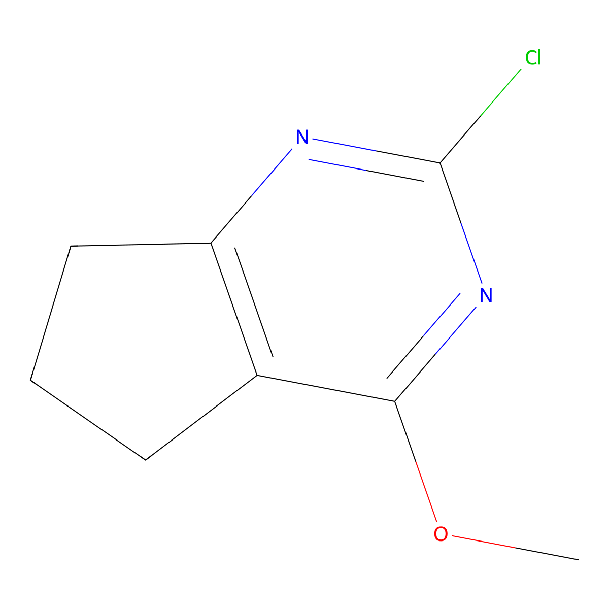 2-chloro-4-methoxy-6,7-dihydro-5H-cyclopenta[d]pyrimidine molecular structure, CAS 81532-47-0