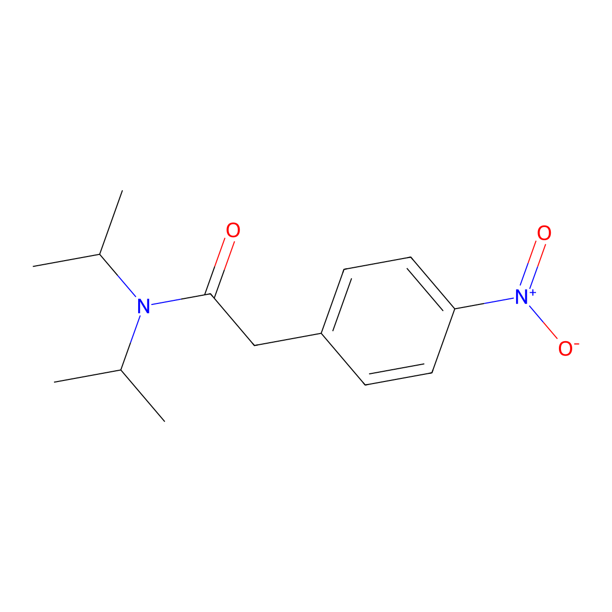 2-(4-nitrophenyl)-N,N-di(propan-2-yl)acetamide molecular structure, CAS 81533-59-7