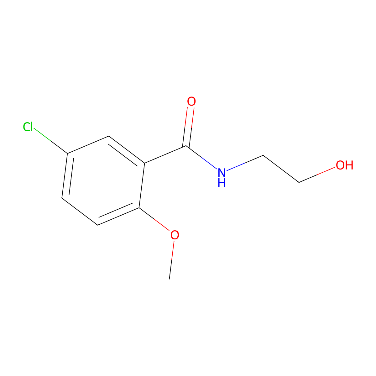 5-chloro-N-(2-hydroxyethyl)-2-methoxybenzamide molecular structure, CAS 81538-19-4