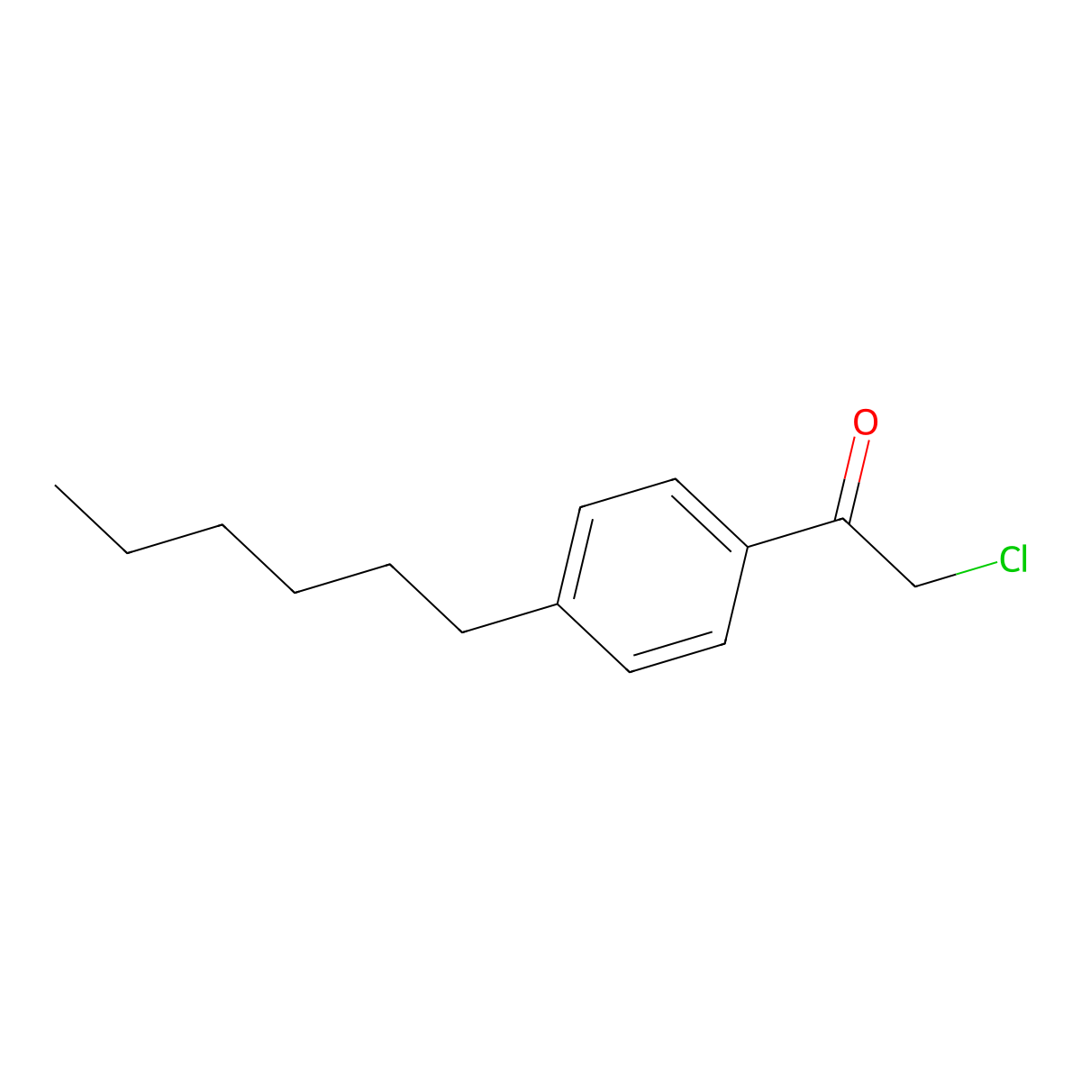 2-Chloro-1-(4-hexylphenyl)ethan-1-one molecular structure, CAS 81539-57-3