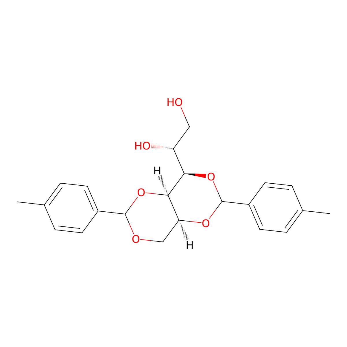 Di-p-methylbenzylidenesorbitol molecular structure, CAS 81541-12-0
