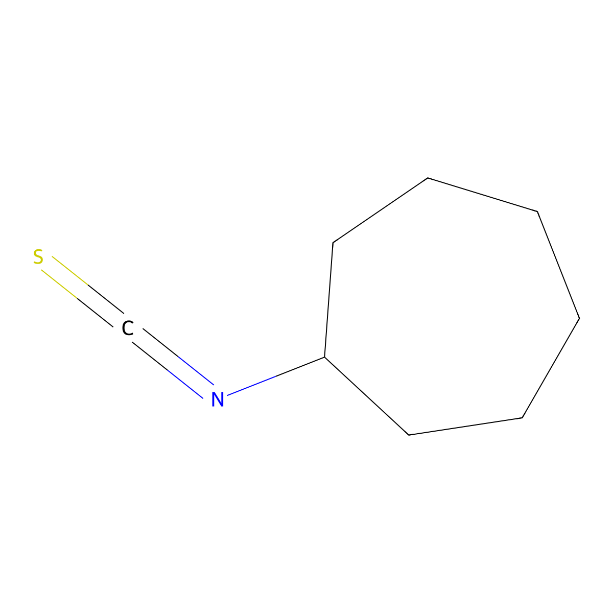 Isothiocyanatocycloheptane molecular structure, CAS 81542-16-7