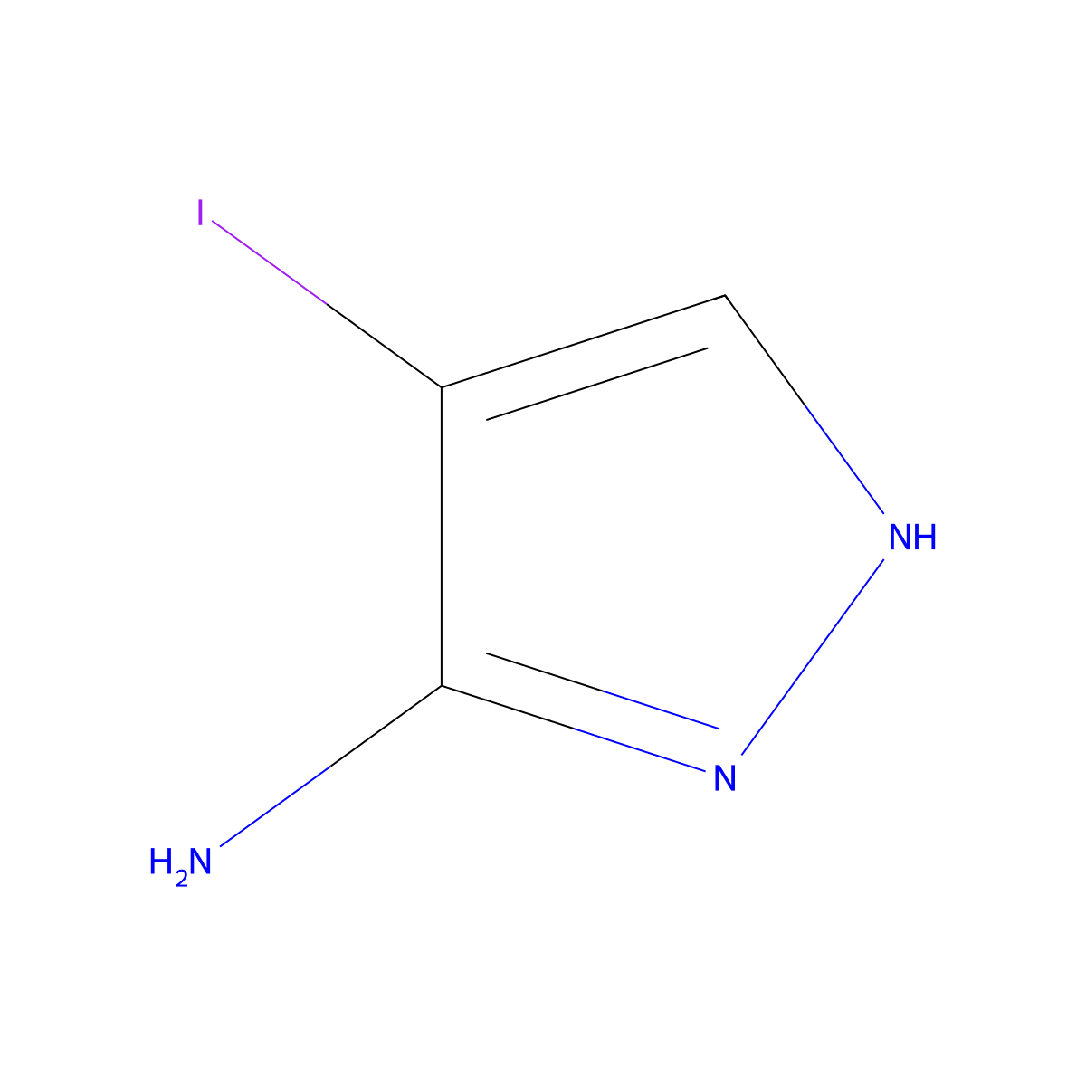 4-iodo-1H-pyrazol-3-amine molecular structure, CAS 81542-51-0