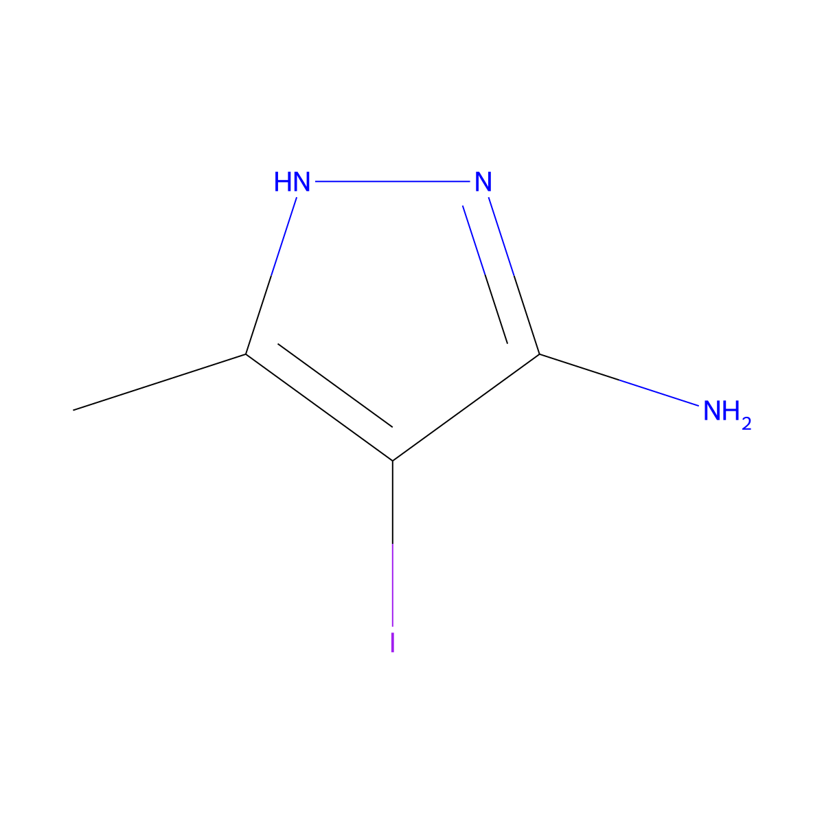 4-Iodo-5-methyl-1H-pyrazol-3-amine molecular structure, CAS 81542-52-1