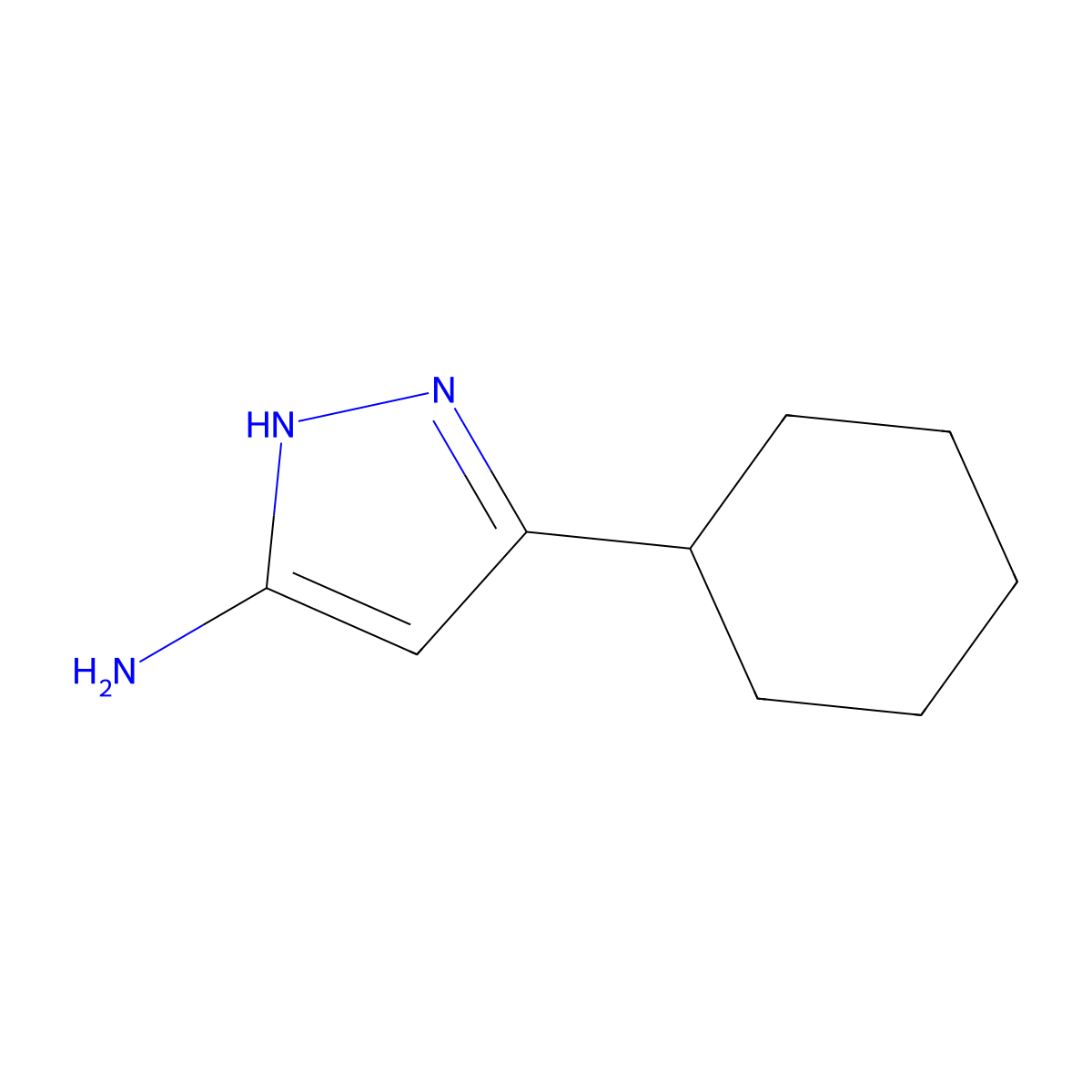 5-Cyclohexyl-1H-pyrazol-3-amine molecular structure, CAS 81542-54-3