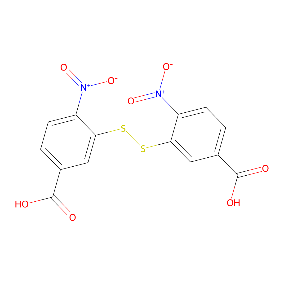 3-[(5-Carboxy-2-nitrophenyl)disulfanyl]-4-nitrobenzoic acid molecular structure, CAS 81542-89-4