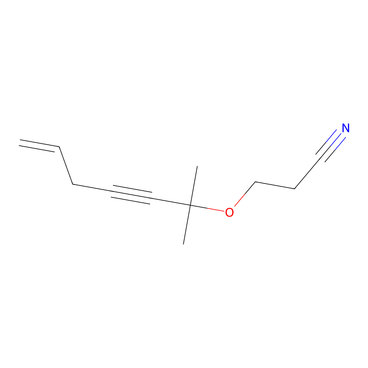 3-(2-Methylhept-6-en-3-yn-2-yloxy)propanenitrile molecular structure, CAS 81548-84-7