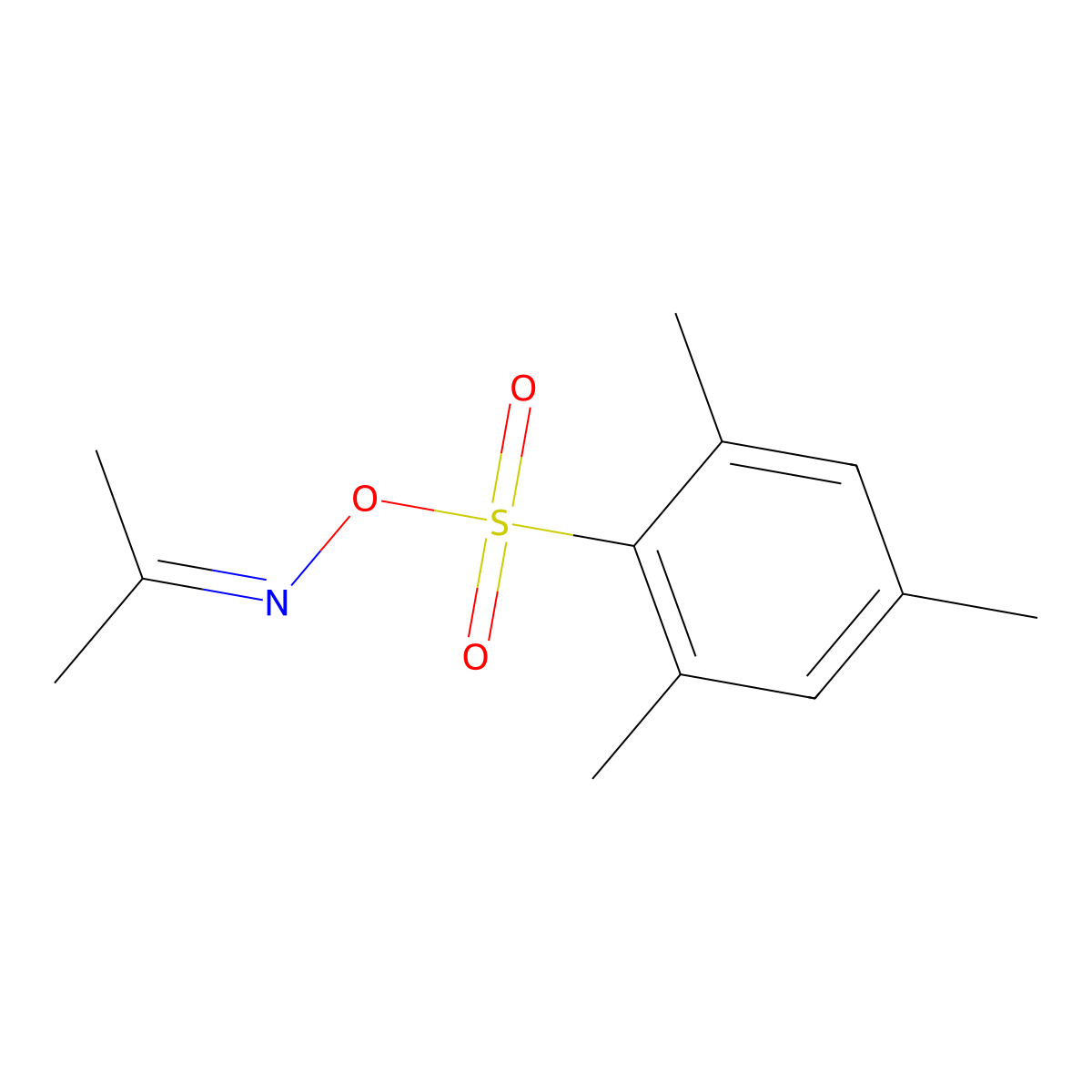 N-((2,4,6-Trimethylbenzene-1-sulfonyl)oxy)propan-2-imine molecular structure, CAS 81549-07-7
